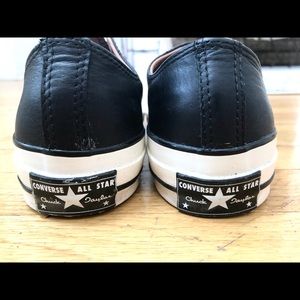 Converse Black Leather Men Size 7 Women Size 9